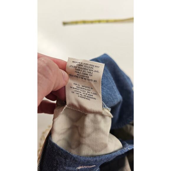 Meadow rue Anthropologie linen blend geometric window pane neutral EUC 6 shorts - Picture 10 of 10